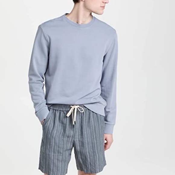 Zig Zag Rib Washed Crewneck Sweatshirt - Brand New - NEVER WORN - Powder Blue